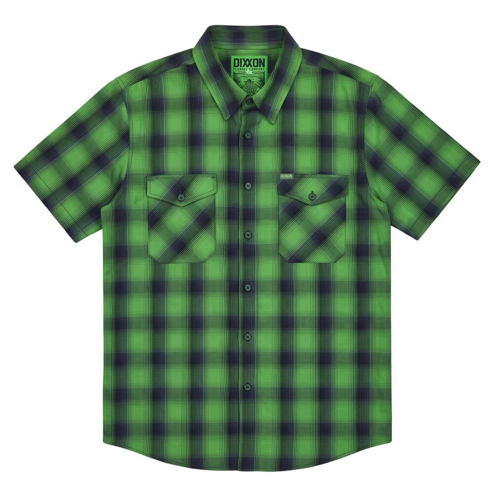 Dixxon Short Sleeved Bamboo Shirt Size 2X Green Plaid Devil's Bath Button Front
